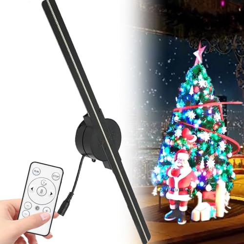 WiFi 3D Hologram LED Fan Projector, Animated Holographic Display, Hologram Advertising with Remote for Shop, Bar, Christmas Halloween Party Events,2PCS