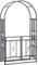 Outsunny Outdoor Garden Arch with Double Gates, Metal Garden Arbor for Climbing Plants, Roses, Vines, Wedding Arch for Outdoor, 114L x 50W x 206H cm, Dark Grey