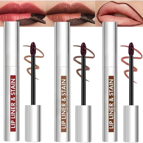 Peel-Off Lip Stain Tattoo Set - 3 Vibrant Colors, Matte, Waterproof | Highly Pigmented, Transfer-Proof, Long-Lasting Makeup. Easy Removable Lip Liner Set for Bold, Smudge-Free Look