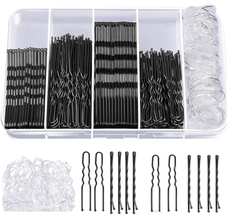 Epingle Cheveux Femme 300 Pièces Epingle Cheveux Epingle Cheveux, Pince Chignon élastiques à Cheveux, épingles à Cheveux et Barrettes Bobby pour Chignons