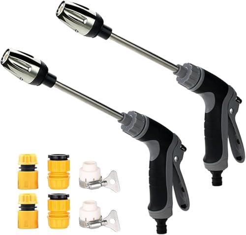 High-Pressure Washer Nozzle for Garden Hose, Fits Any Standard Hose, No Adapter Needed, Heavy-Duty Spray Nozzle for Cleaning Patio, Car & Driveway (2, A-2PCS)