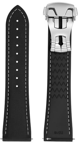 ULLCHRO Cinturino FKM 22mm con Sgancio Rapido, Cinturini Orologio Uomo in Gomma, Ricambio 20mm Sportivo, Cinturino Orologio