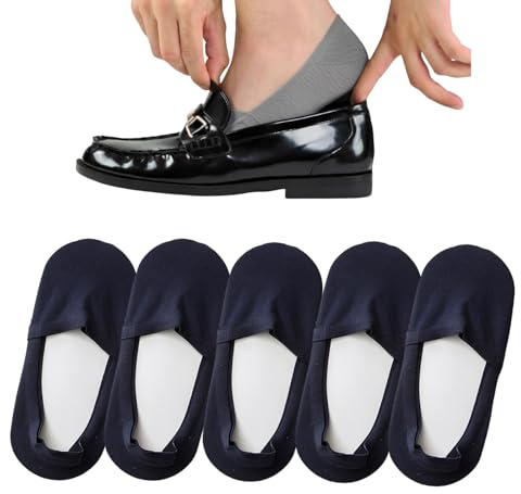 gaïa SOKA One :Les chaussettes invisibles qui tiennent en place Hommes Femmes - 5 Paires Coton Élastique 38-44 - Chaussettes Courtes Respirantes Antidérapantes pour Mocassins et Baskets
