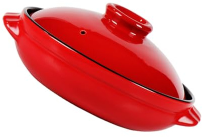 NIYANGLE Ceramic Casserole Pot for Home Cooking High Temperature Resistant Stew Soup Container Ergonomic Design Comfortable Grip Household Pot for Braised Chicken and Soup