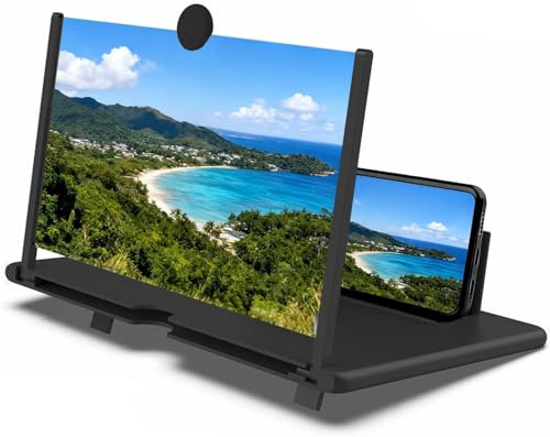 2026 Nuevo Ampliador de Pantalla para Teléfonos Móviles, Versión HD, Películas, Vídeos y Juegos, Ampliador de Escritorio con Amplificador (Negro, 10 Inch)