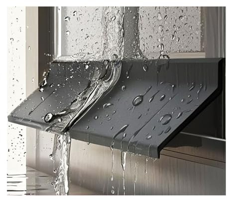 Protection Anti-Pluie Autocollante pour Portes et Fenêtres, Coupe-Pluie extérieur en Caoutchouc pour Porte, Bande d'Étanchéité en Caoutchouc avec Biseau à 135° et Déflecteur de Pluie