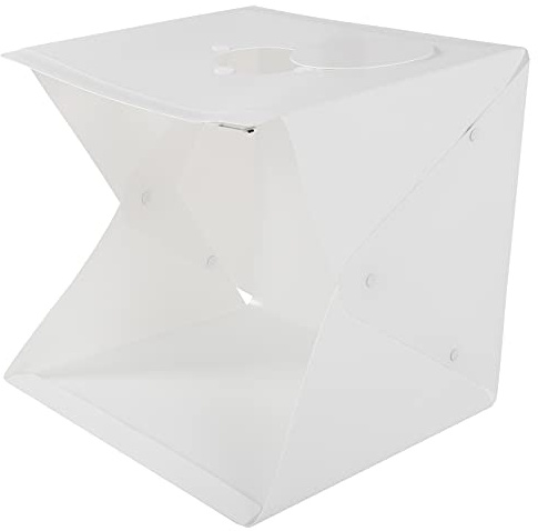 Cryfokt Vikbar LED-ljuslåda för Smyckenfotografering med Justerbar Ljusstyrka och 6 Färger Bakgrund, Kompakt Mjuklåda för små Föremål, 40 Cm Storlek