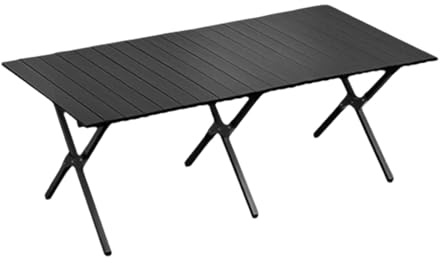 Tavolo da campeggio portatile multiuso, leggero, pieghevole, in acciaio al carbonio, tavolo da picnic per uso esterno, design rettangolare, facile da installare, ideale per picnic, barbecue e