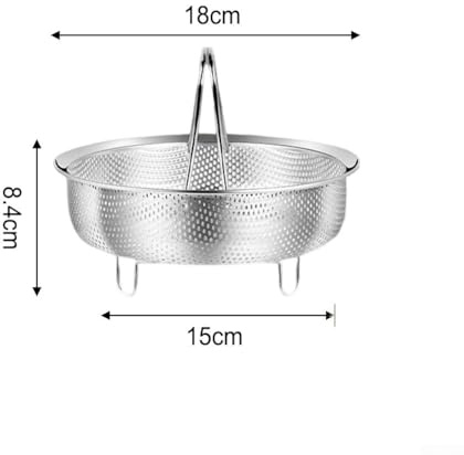 Eawfgtuw Insert pour cuiseur vapeur en acier inoxydable 304 pour casseroles de cuisson, autocuiseur et panier vapeur avec options de diamètre 14/18/22/24 cm, passe au lave-vaisselle (M)