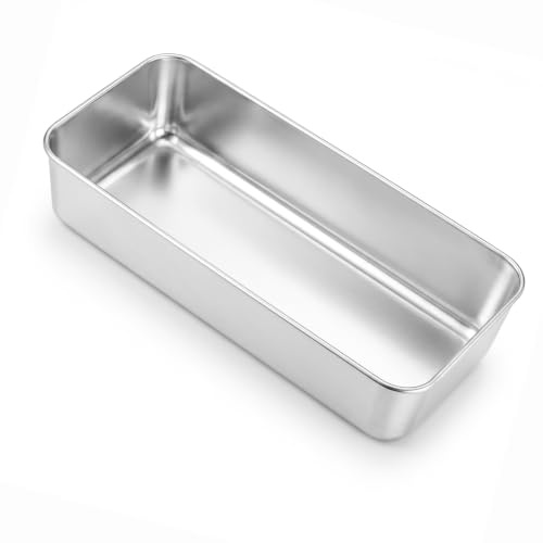 TEAMFAR Kastenform Kuchen, Edelstahl Groß Brotbackform 31,5cm | Rechteckig Königskuchenform, Brotform Backform für Kuchen Toast Brote, Hochglanzpoliert, Gesund & Robust, Spülmaschinenfest