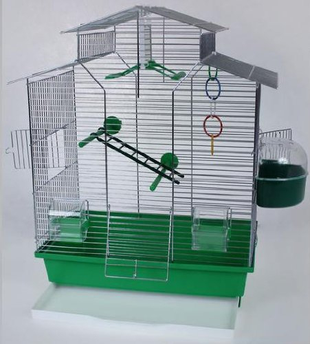 Vogelkäfig,Wellensittichkäfig,Exotenkäfig,60 cm Vogelkäfig Vogelbauer Wellensittich Kanarien Voliere Vogelhaus Käfig IZA 2 II grün