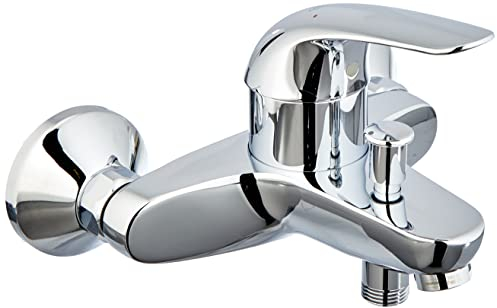 GROHE Euroeco - Einhand-Wannenbatterie (S-Anschlüsse, Wandmontage, Bedienungshebel aus Metall, Wasserspar Technologie), silber, 32743000