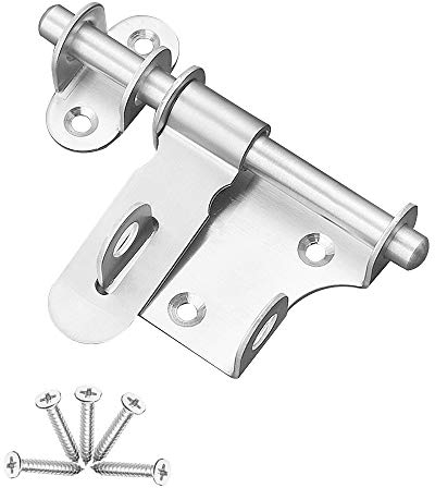 KiKiHong Edelstahl Türriegel Schiebeschloss Bolzenriegel Riegel Türgleitbolzen Abschließbare Riegel, links und rechts montiert
