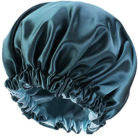 Seidenhaube zum Schlafen mit doppellagiger Blumen-Satinhaube für Frauen