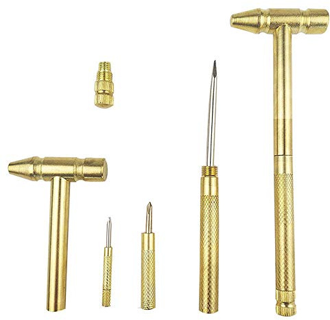 IKAAR Schraubenausdreher Set mit Mini Hammer All in One Mehrfunktionswerkzeug Gold