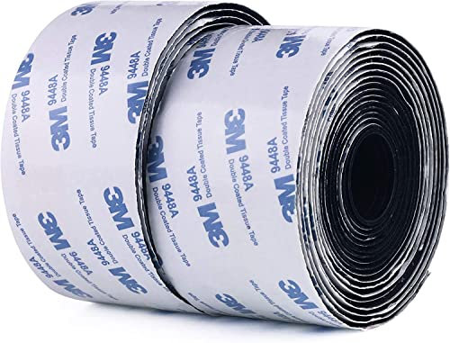 3M Hook and Loop Self Adhesive Tape 50MM x 6M 9448A Sticky Back Interlocking Nylon Fabric Fastener Heavy Duty Adhesion Strip Tape Black