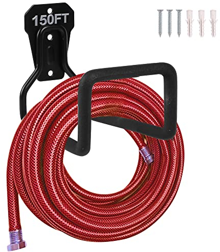 Metall-gartenschlauchhalter – Strapazierfähiger Schlauchhalter, Wandmontage, Wasserschlauchhalter Für Außenhof, Langlebige Schlauchhaken, Ideal Für Wasserschlauch, Verlängerungskabel (1pc Black)