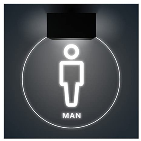 YANYUESHOP Ultrahelles WC-LED-Schild, beleuchtetes Schild für die Badezimmertür, modernes Acrylschild für Männer und Frauen, für Unternehmen, Metallsockel, 20,3 cm