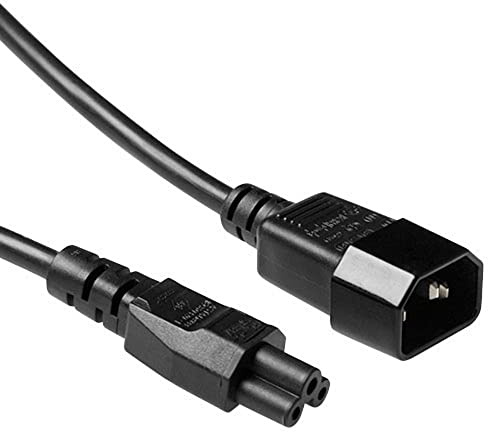 ACT Câble d'alimentation 3 pôles 3 m C14 mâle vers C5 Femelle Câble d'alimentation Type F Rallonge de câble pour Appareil Froid - AK5434 Noir