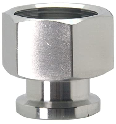 QiiMii SS304 Tri Clamp Female Adapter Mini Tri Clamp 1/2(TC 25.2mm) X BSPT 3/4 Female Thread Hexagonal Sanitary Pipe Fitting