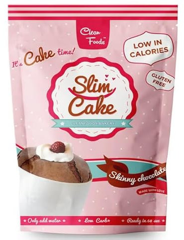 CleanFoods SlimCake 67 Kalorien Tassenkuchen l Schokolade Geschmack l 5 Tassenkuchen I Konjac Glucomannan I Glutenfrei I Zuckerfrei I in 60 Sekunden zubereitet l Mugcake