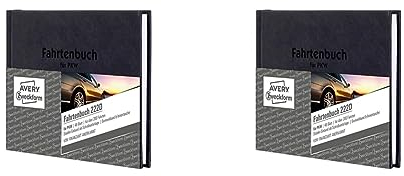 AVERY Zweckform 222D Fahrtenbuch (für PKW, Hardcover vom Finanzamt anerkannt, A6 quer, 96 Seiten insgesamt 235 Fahrten, mehr Platz pro Eintrag, für Deutschland und Österreich) (Packung mit 2)