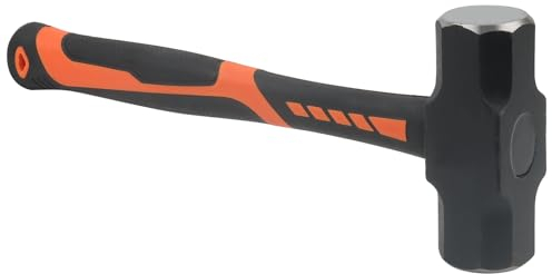 MAHIONG 4 lb Lump Hammers, Small Sledge Hammer with Long Shock-Resistant Fiberglass Handle, Heavy Duty Lump Mallet Hammer