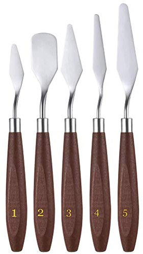 5 Pieces Stainless Steel Painting Spatula Set for Oil Painting Plaster Plaster Mixing or Diffusion Acrylic Painting Tool Scraper