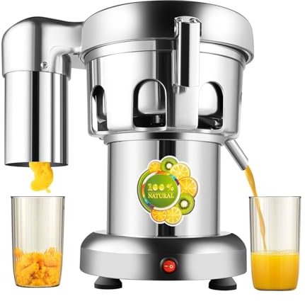 Kommersiell Juicepress, Elektrisk Citrusjuicer, 370 W, 2800 Rpm Kraftiga Elektriska Juicepressmaskiner Med Högeffektiv Centrifugaljuicer I Rostfritt Stål, För Hotell, Restauranger
