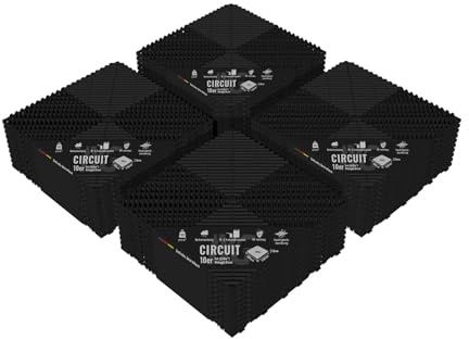 IYG Floor - Garagenboden Belag Fliesen Garagen Boden Matten Werkstatt Kunststoff Belag Werkstattboden Klickfliesen Platte Garage Tile (Midnight Black, 40 Stück)