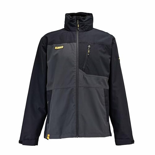 DEWALT Southampton vattentät för män, andas, polyester, normal passform arbetsjacka, Svart/grå, XXL