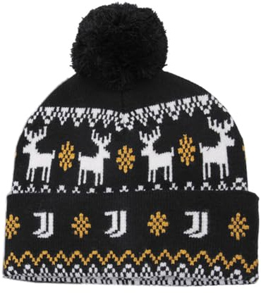 Juventus PONPON Jacquard Patch Läderhatt 52% VI 30% PL 18% PA 133479, Svart, one size