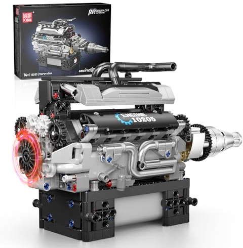 Mould King 10205 Tecnica V12 Engine Kit Blocchi da Costruzione RR Car Engine Kit Blocchi di Morsetto Motore di Simulazione con Funzionale Auto Engine Kit per Adulti (733 Parti)