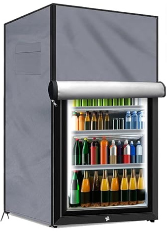 FUANA Outdoor-Kühlschrankabdeckung Gegen Sonne Luftstromoptimierte Hält Ihr Gerät Unter Allen Bedingungen Reibungslos Kühlschrank Verkleidung(Grau 56 * 58 * 86CM)