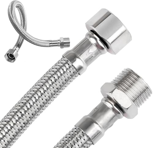 2 Stück Flexschlauch 3/8 Zoll, 304 Edelstahl Flexschlauch, Verbindungsschlauch Anschlussschlauch Armatur Trinkwasserschlauch Flexibler Schlauch für Wasserhahn Eckventil Küchenarmatur Spülkasten (20cm)