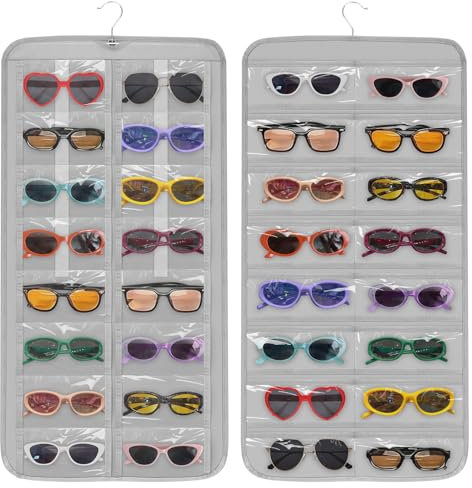 EEEKit Hanging Sunglasses Organizer, 32 Pockets Dual-sided Glasses Organizer, Hanging Jewellery Holder for Eyewear