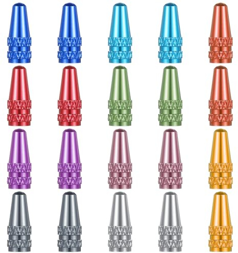 Classicseali 20pcs Presta Valve Caps,Aluminum Bike Valve Caps, Corrosion Resistant, French Valves Alloy Bike Dust Cap for MTB Road Racing Bicycle,10 Colors
