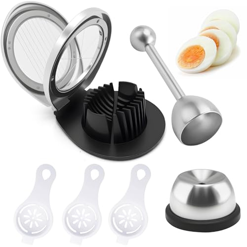 6 Stück Eierschneider Set,1 Eierschneider aus Edelstahl, 1 Eierköpfer Edelstahl, 1 Eierstecher Eipicker, 3 Eiertrenner, Eieröffner, Eierpiekser,Eieröffner Werkzeug Für Küche, Esszimmer, Bar