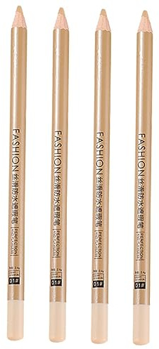 Beaupretty Crayons Correcteurs de Maquillage en Bois Blanc Lot de 4 pour Couvrir Taches de Rousseur et Cicatrices, en Voyage Déplacement Professionnel