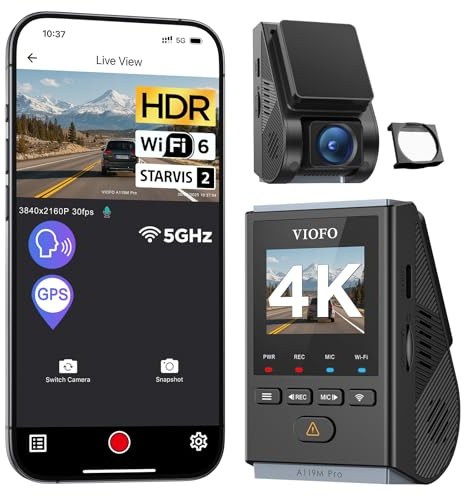 VIOFO A119M Pro 4K HDR Mini Dash Cam, Parking Mode, WiFi 6, Voice Control