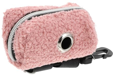 SHINEOFI Porta Sacchetti per Escrementi di Cane di Lana d'Agnello Distributore Portatile Gancio Compatto e Leggero Adatto per Passeggiate Animali Domestici