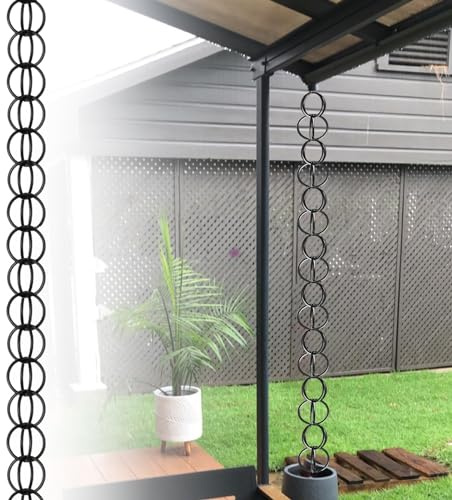 Dekorativ Hängande Regnkedja, Metallcirkel Regnavloppskedja För Stuprör, Veranda/Villa/Trädgård/Utomhus Regnfångarkedja,28m (92ft)