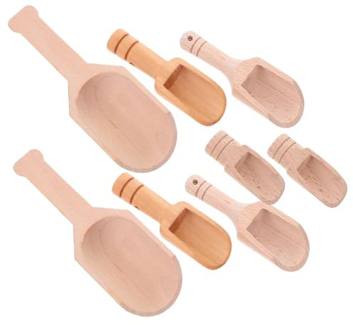 GOOHOCHY 8 Cucharas Pequeñas de Madera para Servir, Juego de 8 Piezas Cucharas para Té, Miel, Sal y Especias, Diseño Artesanal en Madera Natural, Ideales para Cocina y Baño, Tamaño
