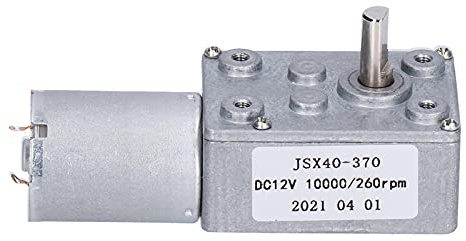 Moteur à engrenages à vis sans fin, moteur à vis sans fin 12 V CC avec une sortie de 260 tr/min, boîte de vitesses à réduction turbo à verrouillage automatique pour ouvre-portes et