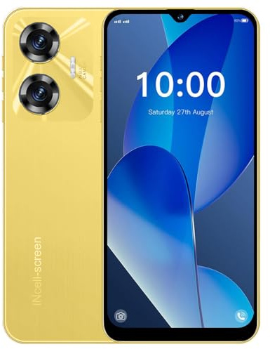 PrzTIk 4G Mobile Phone, Android 12.0, 3GB+32GB/256GB,4600mAh,6.3’’ HD+ Display, 4G Dual SIM,Face Unlocked,GPS,Globale Version (C55-Gold)