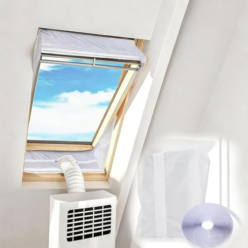 Kit Ventana Aire Acondicionado Portatil, Adaptador Ventana Aire Acondicionado de Aire MóViles con Cremallera y Cierre Adhesivo, para Acondicionadores de Aire MóViles & Secadora (3M)