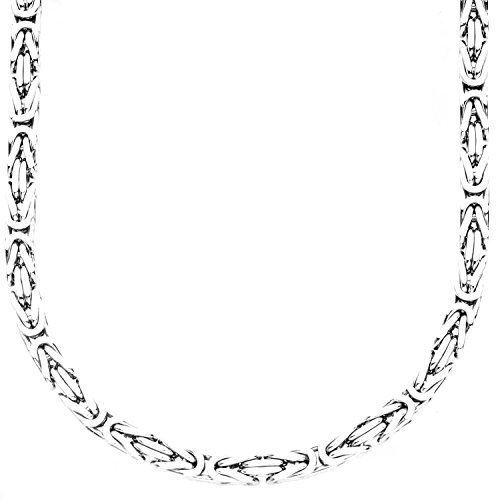 .iced-out. Sterling 925er Silber Königskette - BYZANTIN 4x4mm - 70cm
