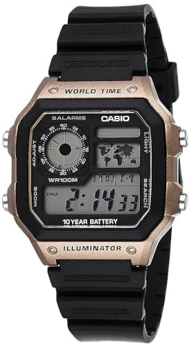 Casio 10-Year Battery, Black, Quartz Watch