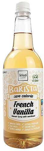 Skinny Food Co French Vanilla Coffee Syrup - Sugar Free 1L - Zero Calorie Coffee Syrup For Coffee, Tea, Hot Chocolate, Fruit, Protein Drinks - Vegan-Friendly, Gluten-Free & Fat-Free