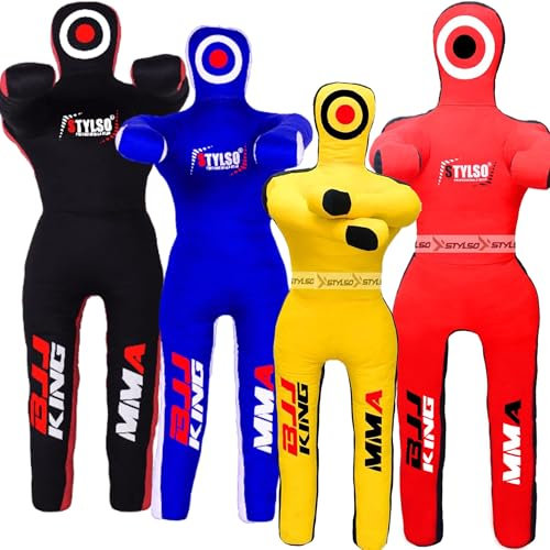 Stylso Wrestling Dummy Brottningsdummies - Jiu Jitsu Dummy Vuxen MMA BJJ Dummy Judo Karate Jujitsu Träning Like a Pro Stansningsdummy Ofylld (1,5 m/152 cm, Röd)